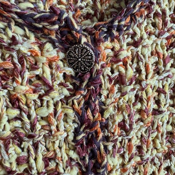 Unbranded Chunky‎ Sweater Womens Medium* Yellow Knit Cardigan Boho Hippie Artsy - Picture 9 of 16